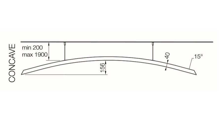 Свободновисящая панель Metal Canopy Concave (Вогнутая панель) 1181x1890x40 мм цена