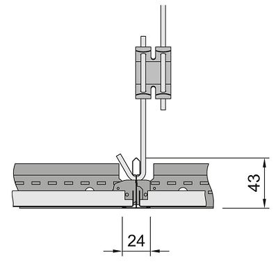 Размер и схема установки панелей Metal Plain на подвесную систему Т-24 с профилем Prleude