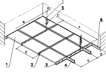 схема монтажа потолка AMF