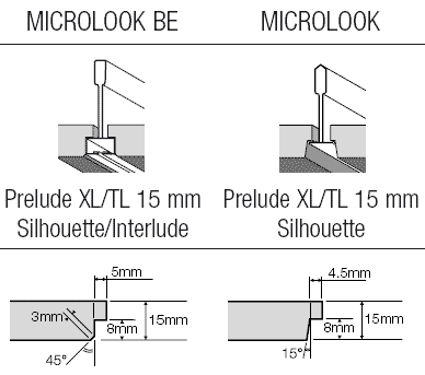 Тип кромок у подвесного потолка - Microlook и Microlook BE