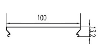 Размер профиля рейки Албес A100AS (мм)