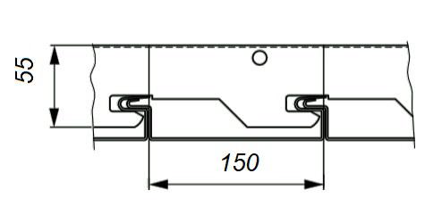 Схема установки фасадных реек AF150C в несущий профиль (гребенку) BT-9-150