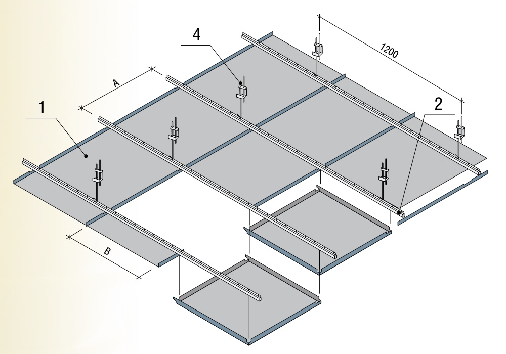Сборка потолка армстронг