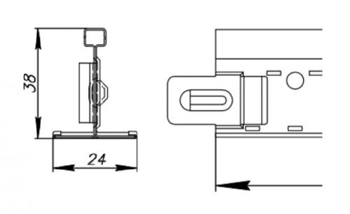 Схематичное изображение замка основного профиля 3700 мм системы Click Prim Т-24/38