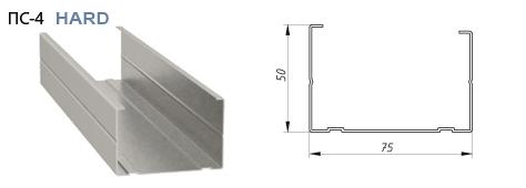 Профиль для ГКЛ HARD 0.6мм ПС-4 75х50 цена