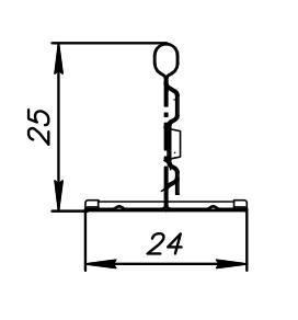 Размеры поперечной направляющей Т-24 Norma в разрезе