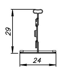 Размеры поперечных направляющих Т-24 Албес в разрезе