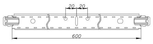 Для установки подвесной конструкции из модулей 300х300 мм в поперечной направляющей 600 мм сделана прорезь по центру