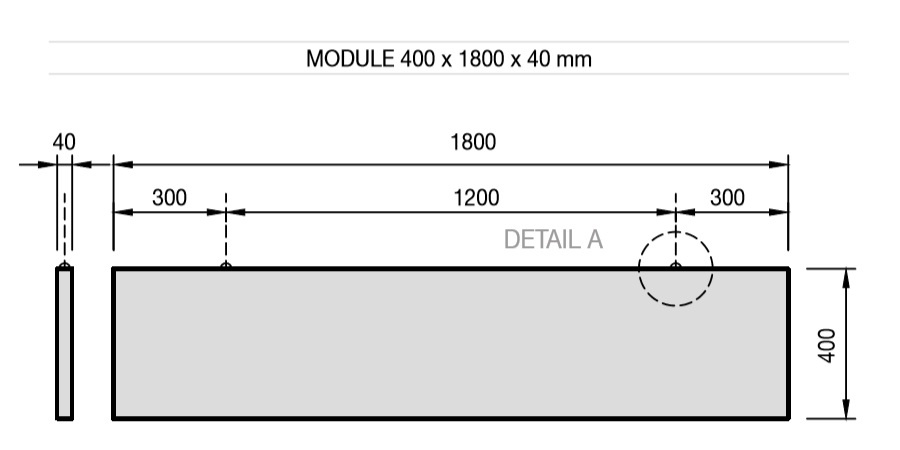 Схема крепления подвесов для экрана размером 1800х400 (BPCS5134WHA)