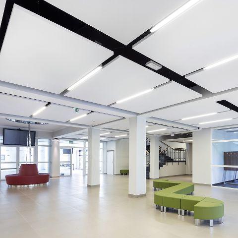 Интерьер холла с панелями Optima Canopy L Large rectangle white (Большой прямоугольник) Интерьер холла с панелями Optima Canopy L Large rectangle white (Большой прямоугольник)