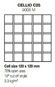 Решетка в сборе Cellio C25 (размер ячейки 120x120x37)