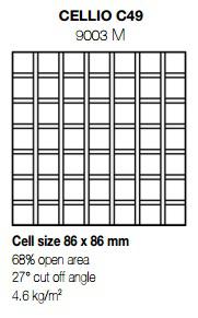 Решетка в сборе Cellio C49 (размер ячейки 86x86x37)