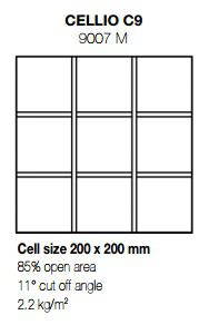 Решетка для потолка CELLIO С9 200x200 RAL 9010 цена