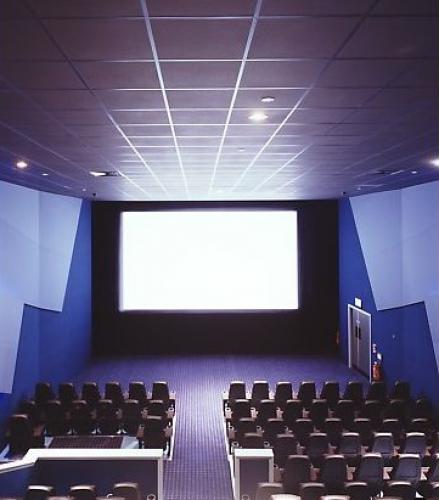 Интерьер кинотеатра с черным потолком Fine Fissured Black Интерьер кинотеатра с черным потолком Fine Fissured Black