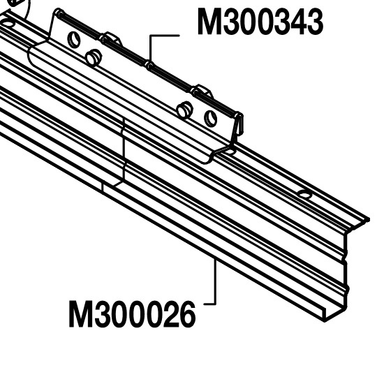 Схема соединения профилей J-Bar с помощью соединителя М300343
