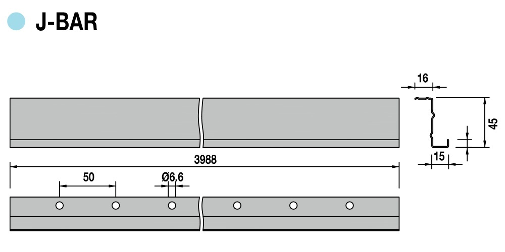 Проекция и размеры J-профиля М300026 Армстронг