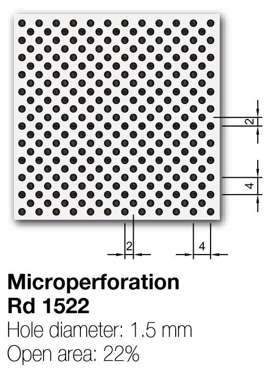 Металлические кассеты CLIP-IN Metal Микроперфорация Rd 1522 1800x400x33 мм (BP2081M6C1) R-Clip F с фаской