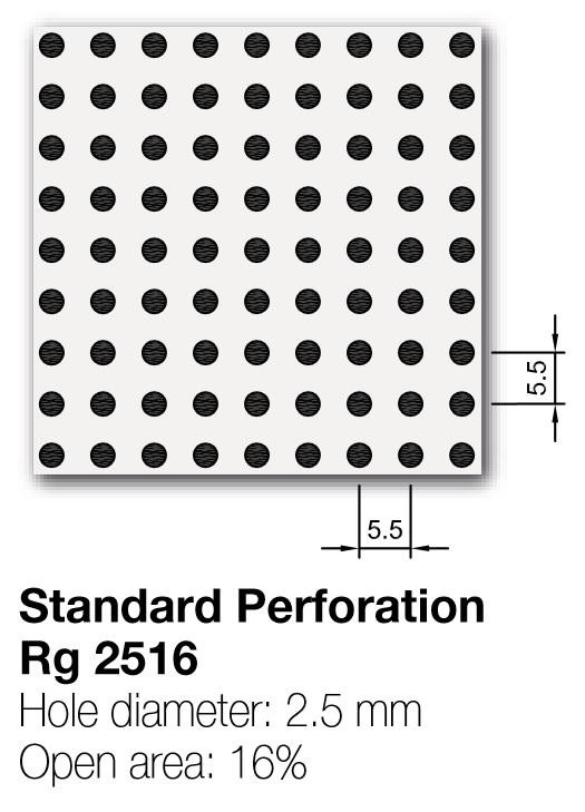 Металлические кассеты LAY-IN Metal Перфорация Rg 2516 с флисом 600x600x15 мм (BP9443M6H2) Tegular 2 цена