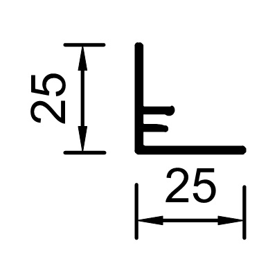 Пристенный молдинг RA 4 F 4000x25x25x1.2 мм, БЕЛЫЙ RAL 9010 (BPM215013) цена