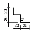 Пристенный молдинг RA 5 F 4000x20x20x20x25x1.2 мм, БЕЛЫЙ RAL 9010 (BPM215014)