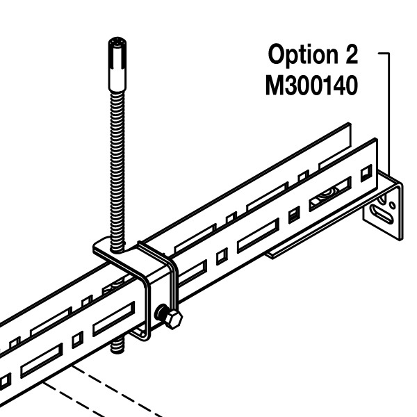 Схема крепления U-профиля с использованием кронштейна M300140 снизу, если позволяет остальная конструкция подвесной системы и потолка