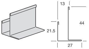 F-молдинг, окрашенный, для панелей толщиной 13мм 3050 мм, белый цена
