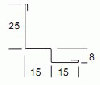 Молдинг Ломаная линия 15 x 8 x 15 x 25 для кромки microlook 3050 мм, белый (BP1508)