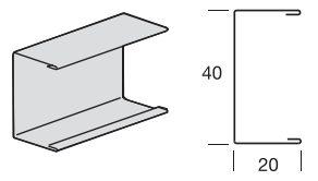 C-канал 20x40 RAL9006 3050 мм цена