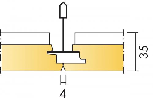 Размеры потолочной панели и кромки Ds