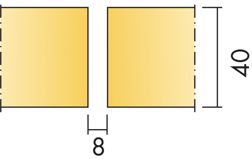 Расстояние между приклеенными панелями Мастер SQ = 8 мм