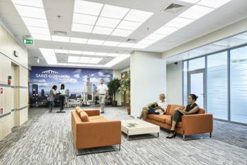 интерьер холла с системой освещения Экофон Soundlight Comfort интерьер холла с системой освещения Экофон Soundlight Comfort