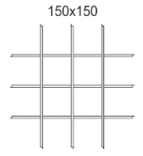Грильято ячеистый потолок Албес стандарт (0,4мм) высота 30 база 10 150x150 - цены