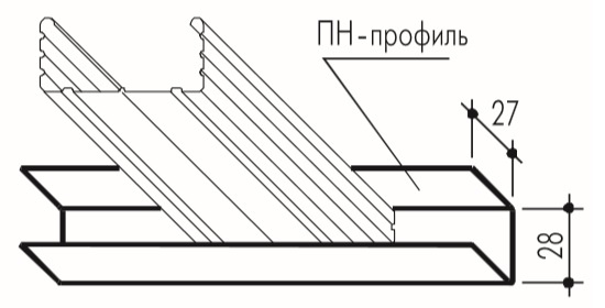 Размеры и использование потолочного направляющего профиля, стыковка с профилем ПП