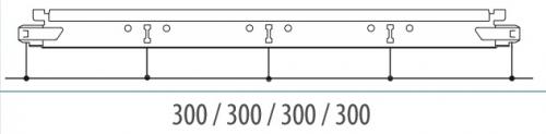 Поперечные направляющие Рокфон Chicago Metallic 1200 мм имеют 3 прорези на расстоянии 300 мм.