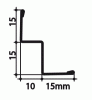 Теневой пристенный уголок 15х10х15х15 мм для панелей в кромке Х, М, Z,D, и E24L10, E15L10 -  PT W H 3050 15 10 15 15 001 30/C