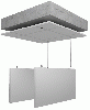 Вертикально висящие панели-экраны Rockfon Contour 1200x600x50 мм кромка Bc цвет Белый